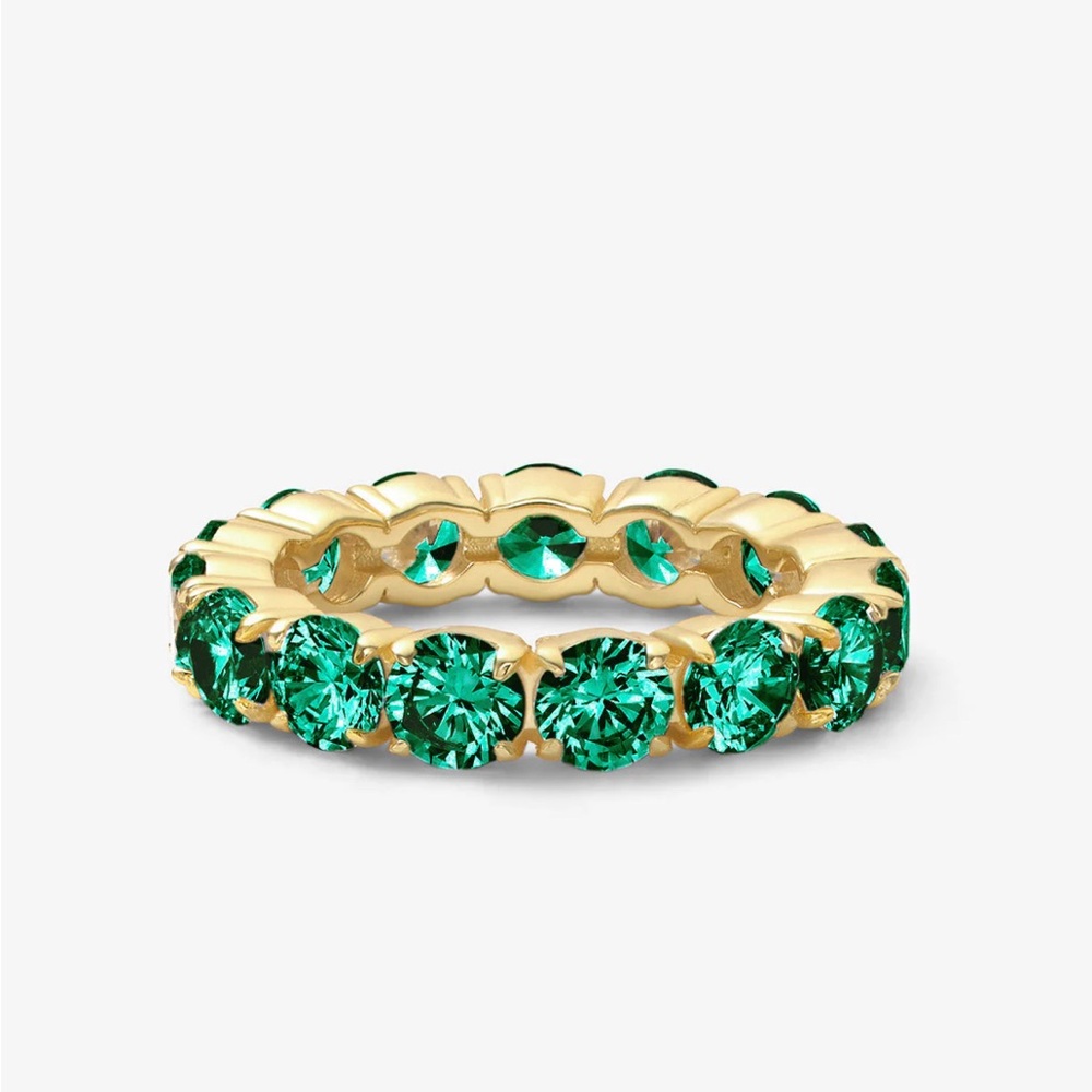 Melinda Maria Grand Heiress Ring - Gold and Emerald